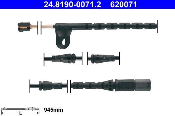 Contacteur de témoin d'usure (Témoin d'usure plaquettes) ATE ref. 24.8190-0071.2