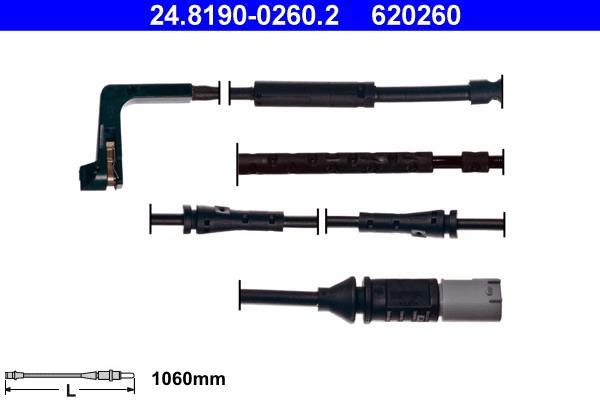 Contacteur de témoin d'usure (Témoin d'usure plaquettes) ATE ref. 24.8190-0260.2