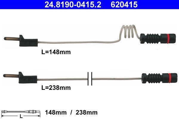 Contacteur de témoin d'usure (Témoin d'usure plaquettes) ATE ref. 24.8190-0415.2