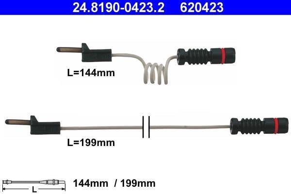 Contacteur de témoin d'usure (Témoin d'usure plaquettes) ATE ref. 24.8190-0423.2