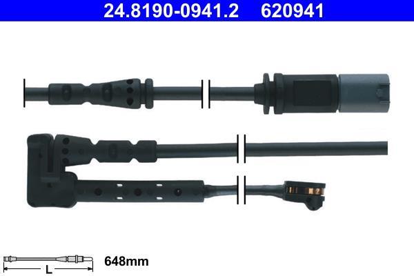 Contacteur de témoin d'usure (Témoin d'usure plaquettes) ATE ref. 24.8190-0941.2