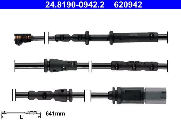 Contacteur de témoin d'usure (Témoin d'usure plaquettes) ATE ref. 24.8190-0942.2