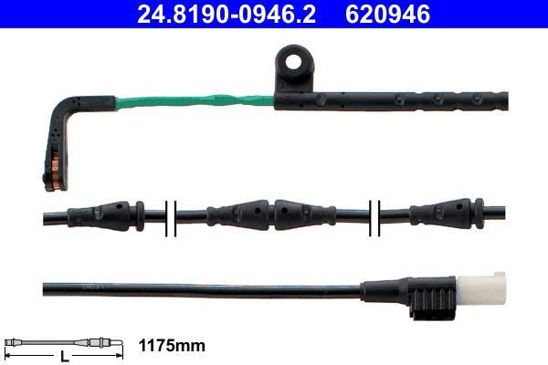 Contacteur de témoin d'usure (Témoin d'usure plaquettes) ATE 24.8190-0946.2