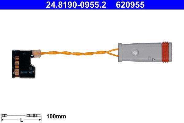 Contacteur de témoin d'usure (Témoin d'usure plaquettes) ATE ref. 24.8190-0955.2
