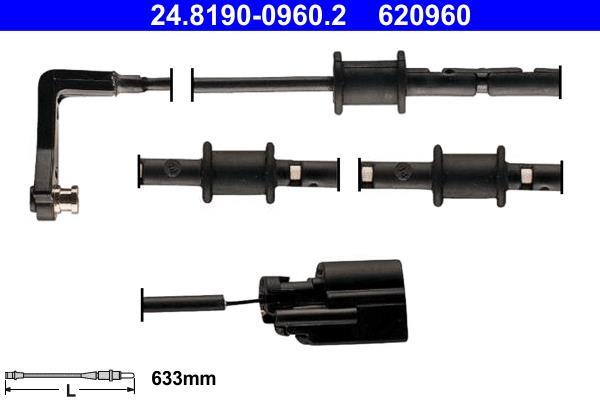 Contacteur de témoin d'usure (Témoin d'usure plaquettes) ATE ref. 24.8190-0960.2