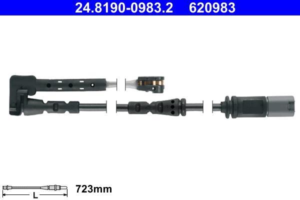 Contacteur de témoin d'usure (Témoin d'usure plaquettes) ATE ref. 24.8190-0983.2