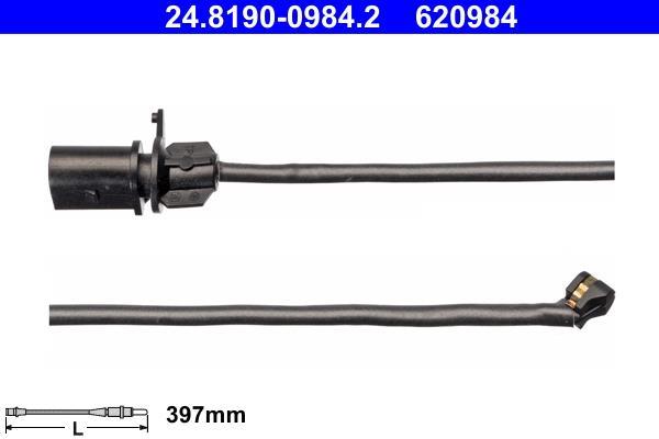 Contacteur de témoin d'usure (Témoin d'usure plaquettes) ATE ref. 24.8190-0984.2