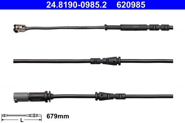 Contacteur de témoin d'usure (Témoin d'usure plaquettes) ATE ref. 24.8190-0985.2