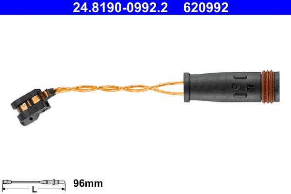 Contacteur de témoin d'usure (Témoin d'usure plaquettes) ATE ref. 24.8190-0992.2