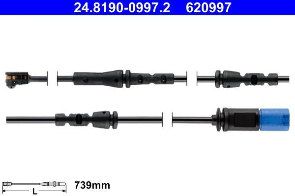 Contacteur de témoin d'usure (Témoin d'usure plaquettes) ATE ref. 24.8190-0997.2