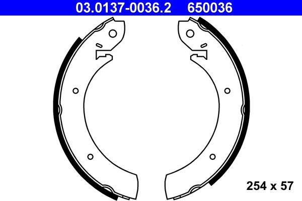 Jeu de 4 mâchoires de frein (Garniture de frein à tambour) ATE 03.0137-0036.2