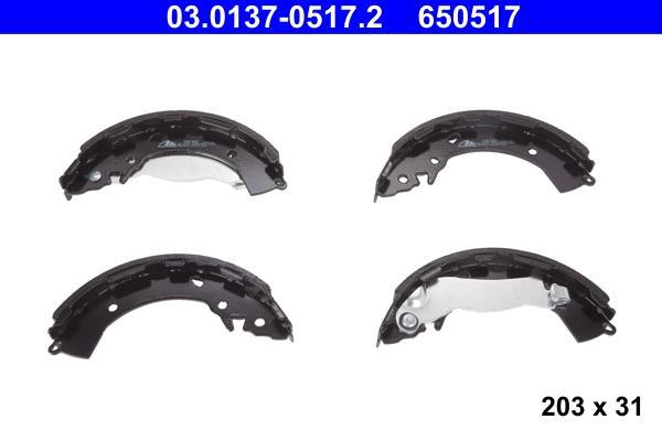 Jeu de 4 mâchoires de frein (Garniture de frein à tambour) ATE 03.0137-0517.2
