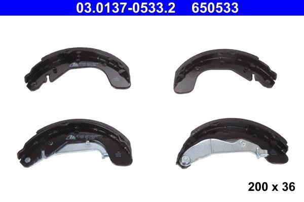 Jeu de 4 mâchoires de frein (Garniture de frein à tambour) ATE 03.0137-0533.2