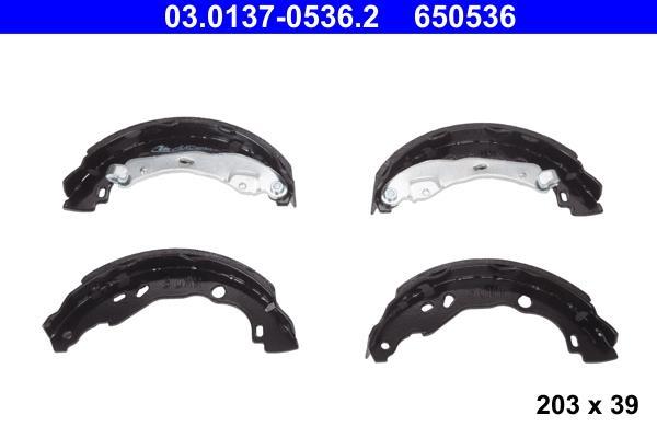 Jeu de 4 mâchoires de frein (Garniture de frein à tambour) ATE 03.0137-0536.2