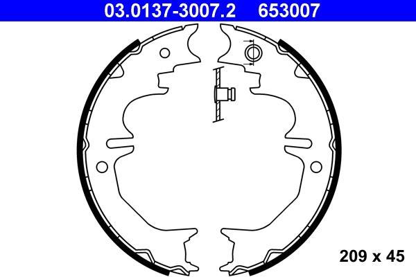 Jeu de mâchoires de frein à main (Mâchoire de frein à main) ATE ref. 03.0137-3007.2