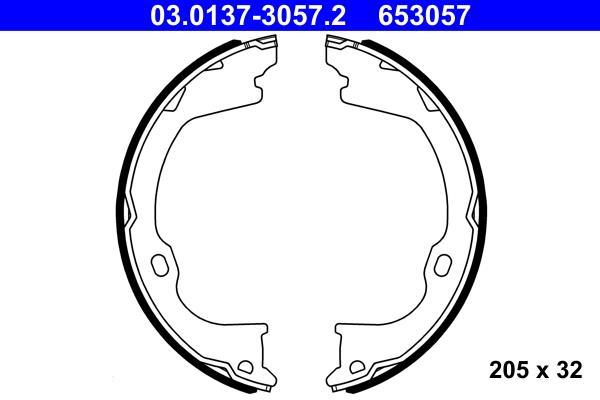 Jeu de mâchoires de frein à main (Mâchoire de frein à main) ATE ref. 03.0137-3057.2