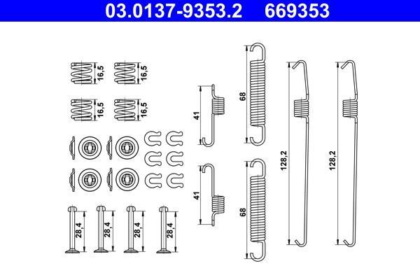Kit d'accessoires pour mâchoire de frein à tambour ATE 03.0137-9353.2