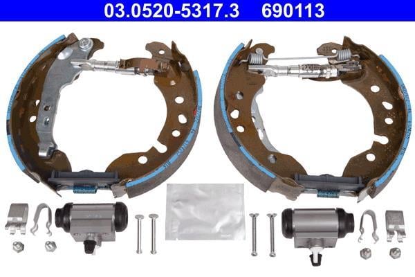 Mâchoire De Frein ATE 03.0520-8019.3 Avec Cylindre De Roue - Pour Tambour 228mm, Largeur 42mm