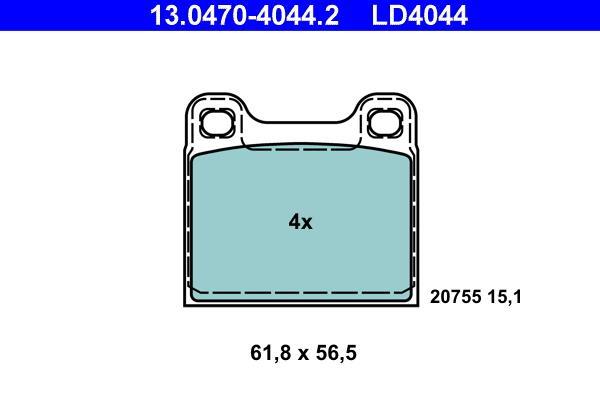 Jeu de 4 plaquettes de frein ATE ref. 13.0470-4044.2
