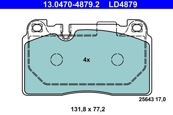 Jeu de 4 plaquettes de frein ATE ref. 13.0470-4879.2