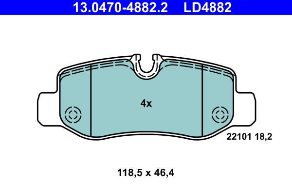 Jeu de 4 plaquettes de frein ATE 13.0470-4882.2
