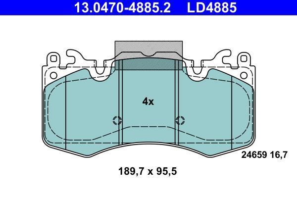 Jeu de 4 plaquettes de frein ATE ref. 13.0470-4885.2