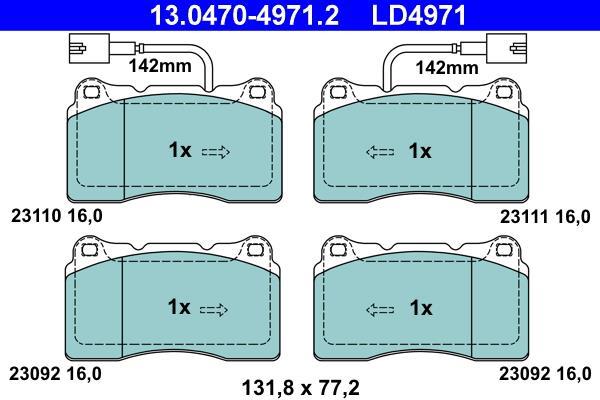 Jeu de 4 plaquettes de frein ATE ref. 13.0470-4971.2