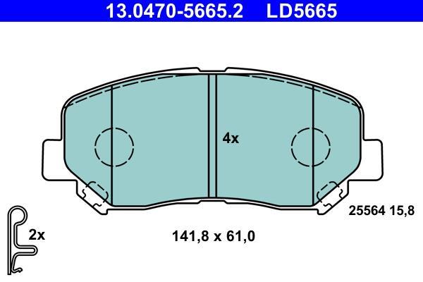 Jogo de 4 pastilhas de travão ATE ref. 13.0470-5665.2
