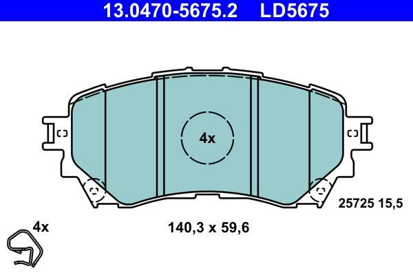 Jeu de 4 plaquettes de frein ATE 13.0470-5675.2