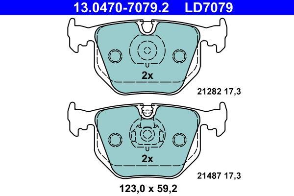 Jeu de 4 plaquettes de frein ATE ref. 13.0470-7079.2