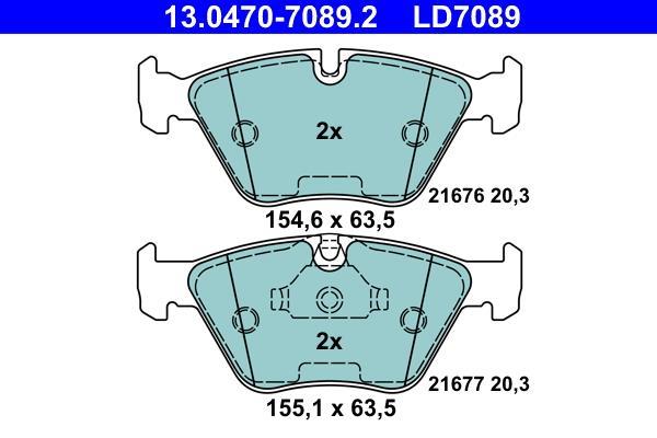 Jeu de 4 plaquettes de frein ATE ref. 13.0470-7089.2