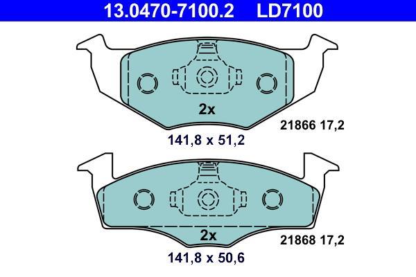 Jeu de 4 plaquettes de frein ATE ref. 13.0470-7100.2