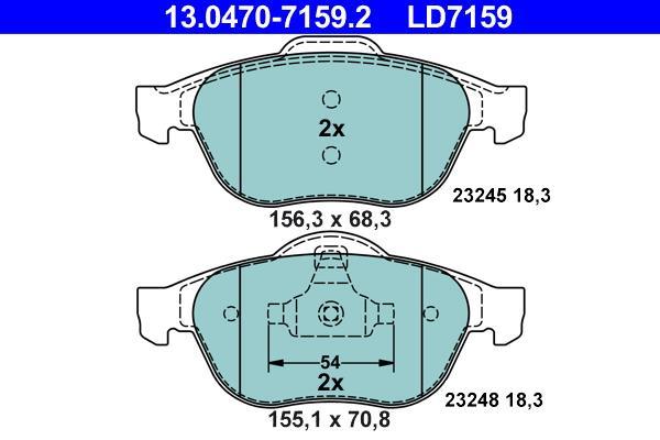 Jeu de 4 plaquettes de frein ATE ref. 13.0470-7159.2