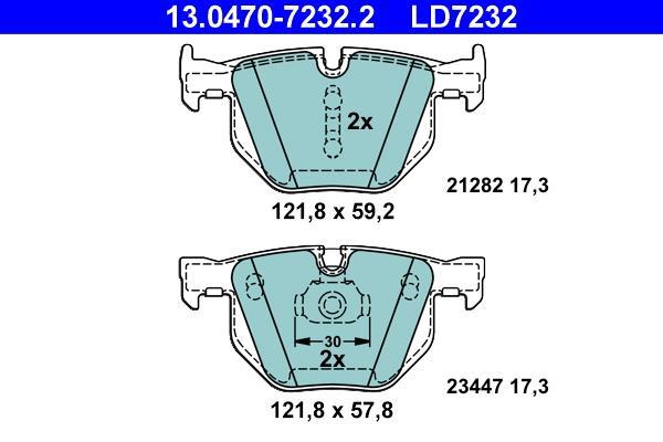 Jeu de 4 plaquettes de frein ATE ref. 13.0470-7232.2