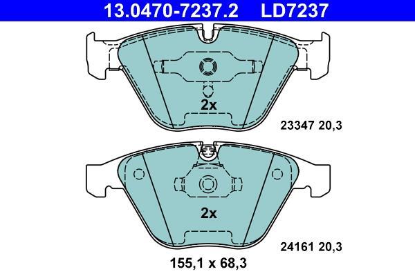Jeu de 4 plaquettes de frein ATE ref. 13.0470-7237.2
