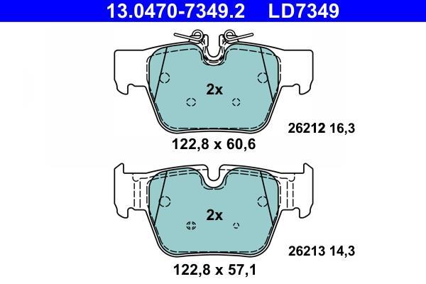 Jeu de 4 plaquettes de frein ATE ref. 13.0470-7349.2