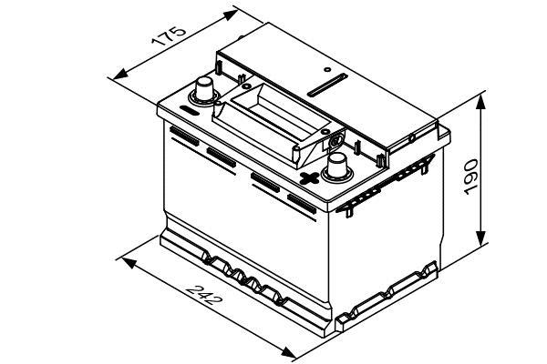 Batterie (de voiture) BOSCH 60.0 Ah - S4E 05 - ref. 0 092 S4E 051