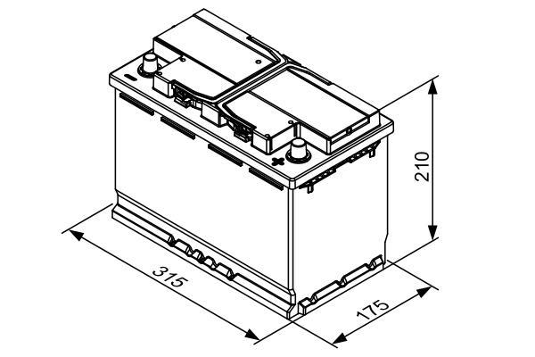 Batterie (de voiture) BOSCH 100.0 Ah - T3 032 - ref. 0 092 T30 320
