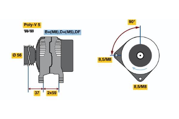 Alternador BOSCH ref. 0 986 040 600