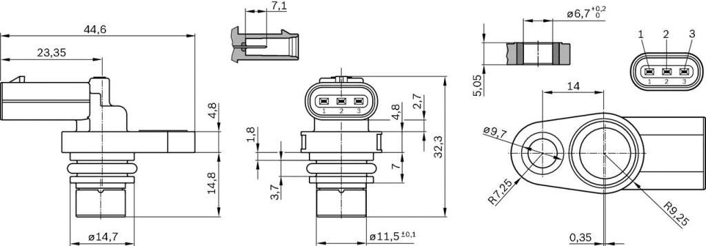 Palpeur de régime, gestion moteur (Capteur PMH) BOSCH 0 232 103 099