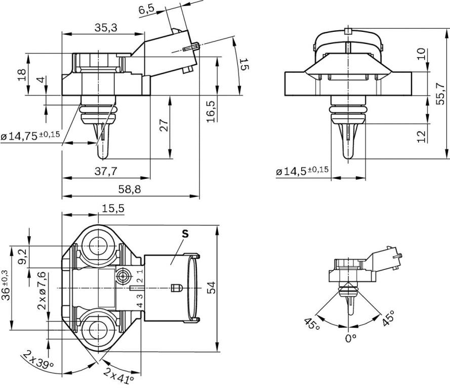 Sensor, temperatura do combustível (Sensor de temperatura combustível) BOSCH 0 261 230 145