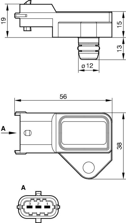 Capteur, pression de suralimentation BOSCH 0 281 002 487