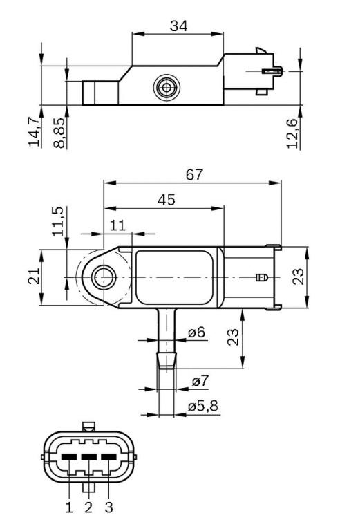 Capteur, pression de suralimentation BOSCH ref. 0 281 002 593