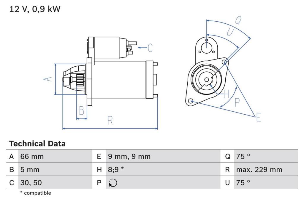 Motor de arranque BOSCH ref. 0 986 014 350
