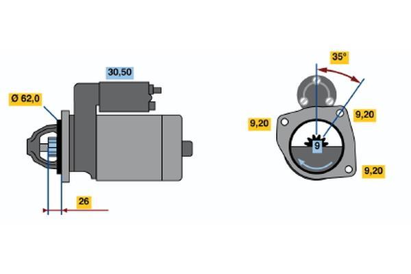 Démarreur BOSCH ref. 0 986 016 961
