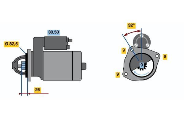 Démarreur BOSCH ref. 0 986 017 010