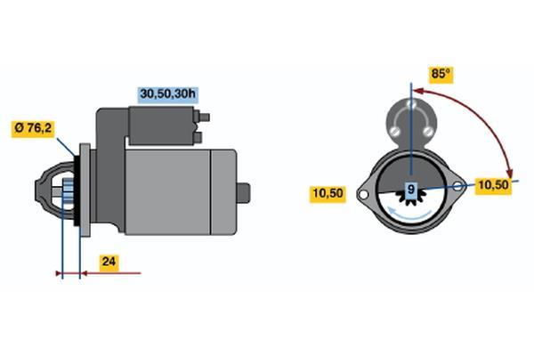 Démarreur BOSCH ref. 0 986 017 150