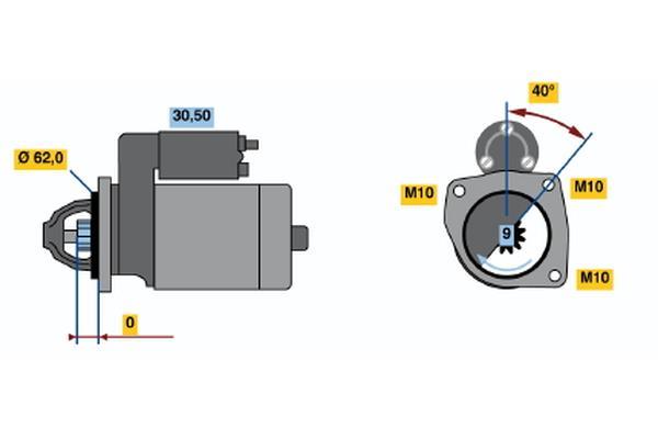 Démarreur BOSCH ref. 0 986 018 581