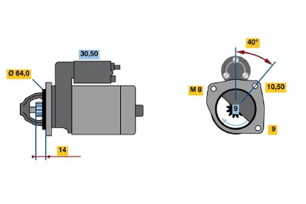 Démarreur BOSCH ref. 0 986 019 291