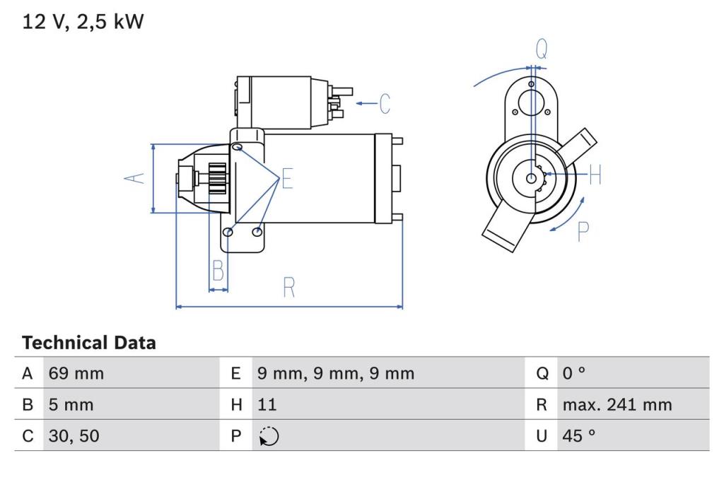 Motor de arranque BOSCH ref. 0 986 022 020
